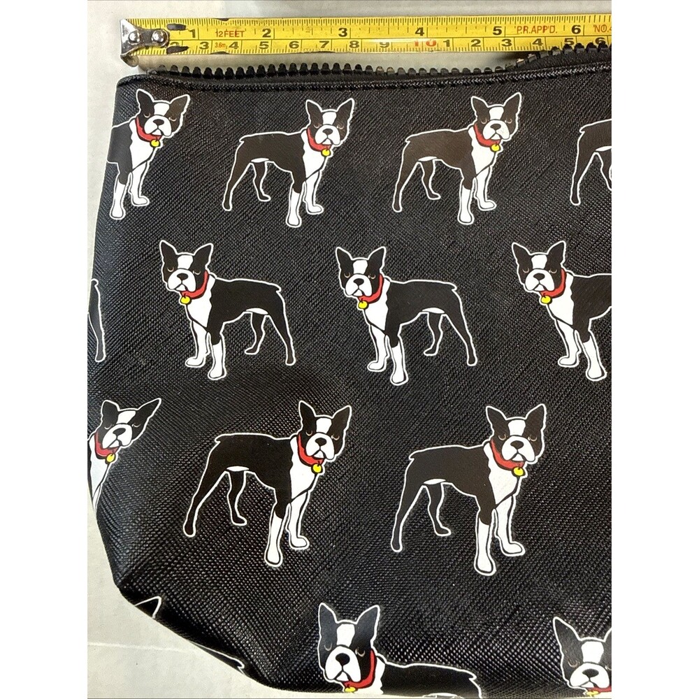 Marc Tetro Boston Terrier Cosmetic Bag Set 2 Black Zip Makeup Travel Pouches Dog - Picture 3 of 6